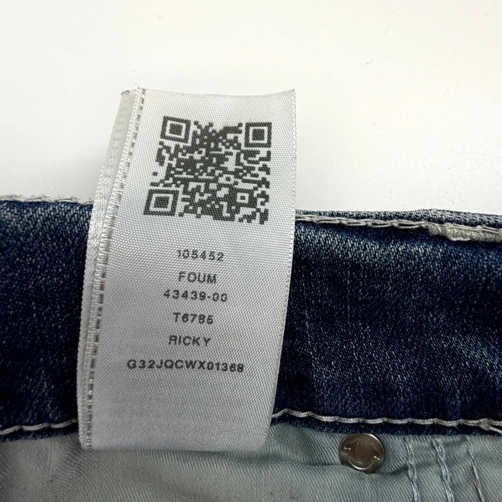 True Religion Ricky Relaxed Straight Mens 40 Medium Wash Jeans